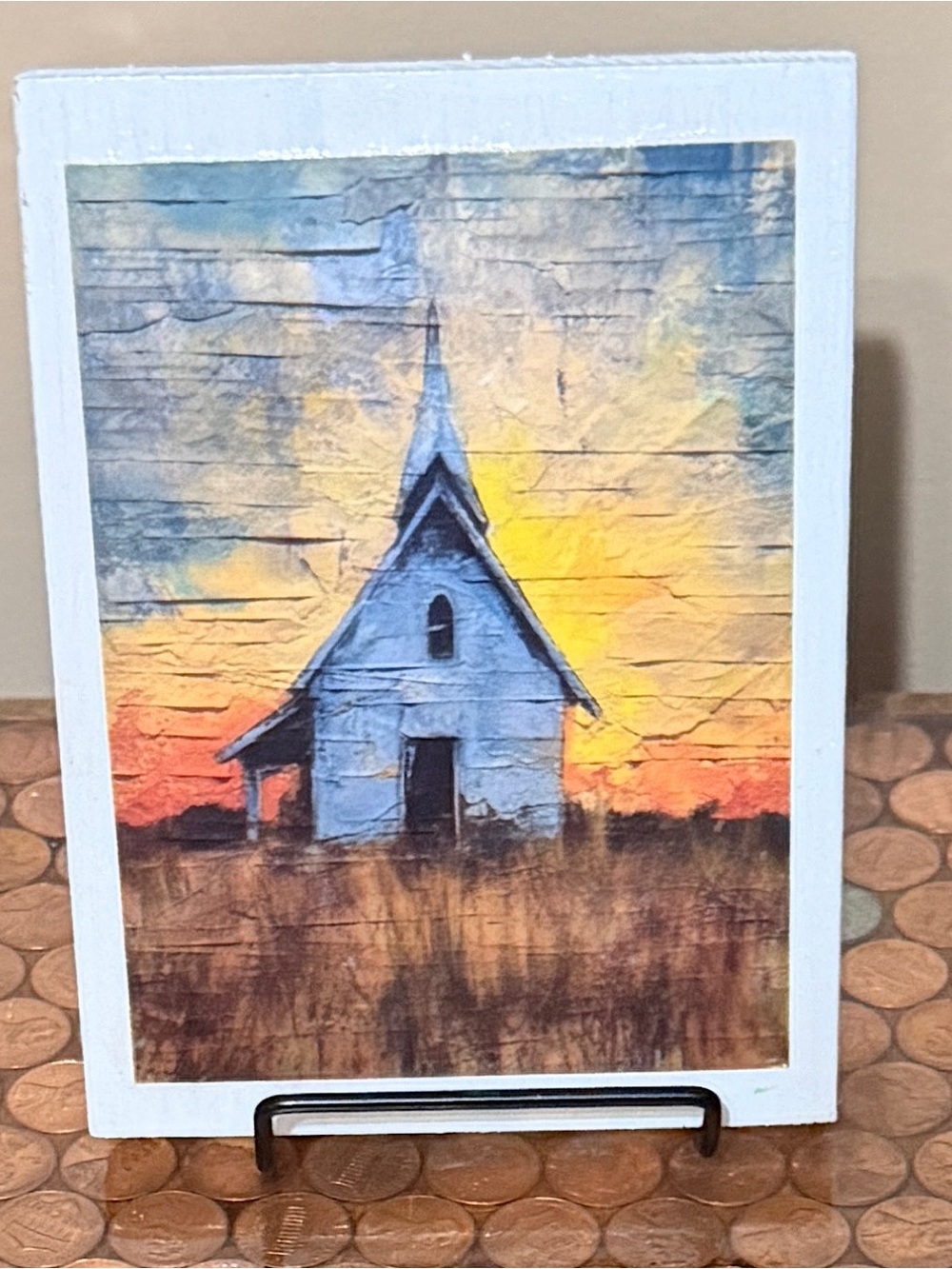 🔥Rustic White Church Sunset